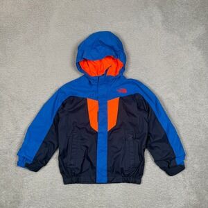 The North Face Toddler HyVent Hooded Rain Jacket Blue Orange 4T Colorblock